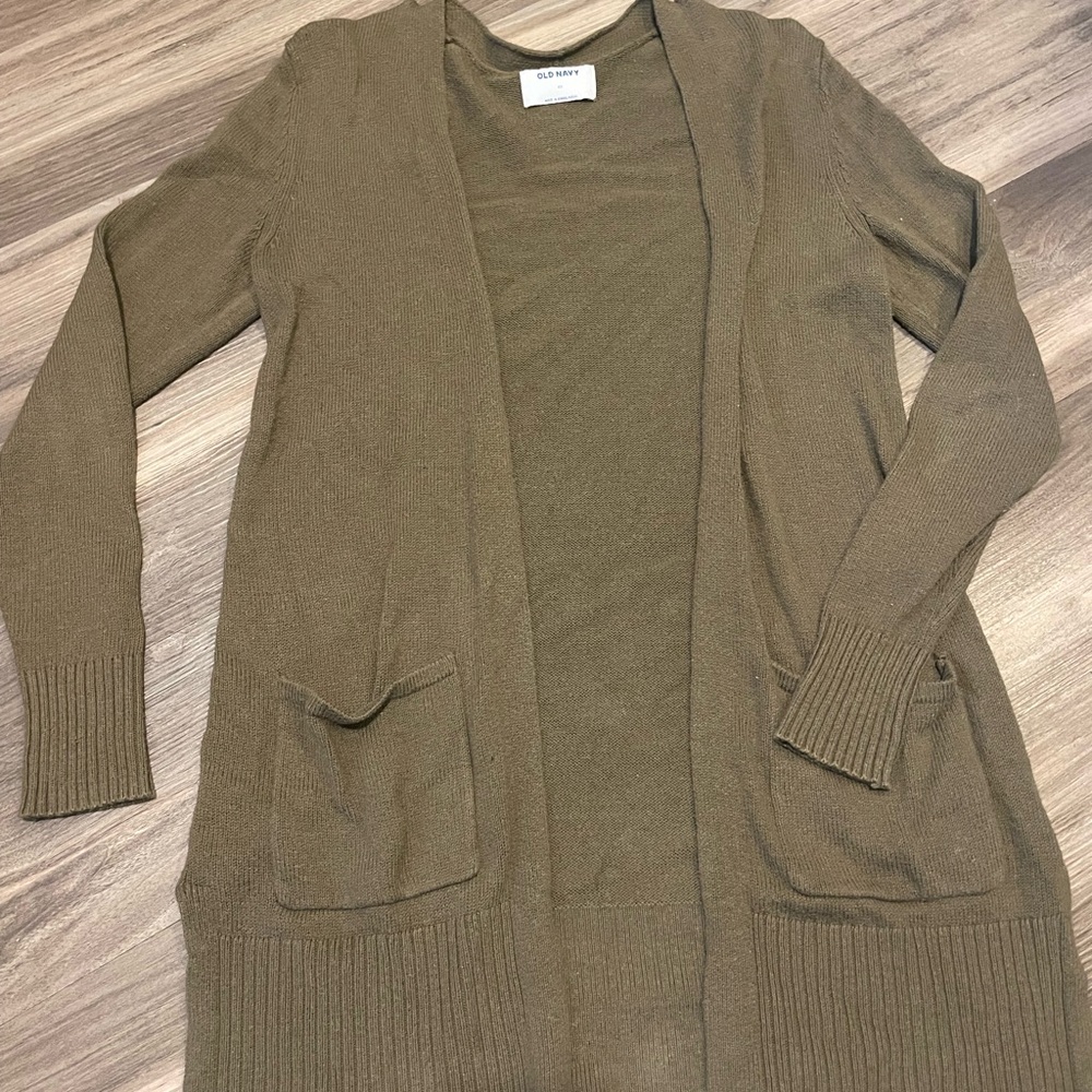 Old Navy Green Knit Cardigan Sweater
